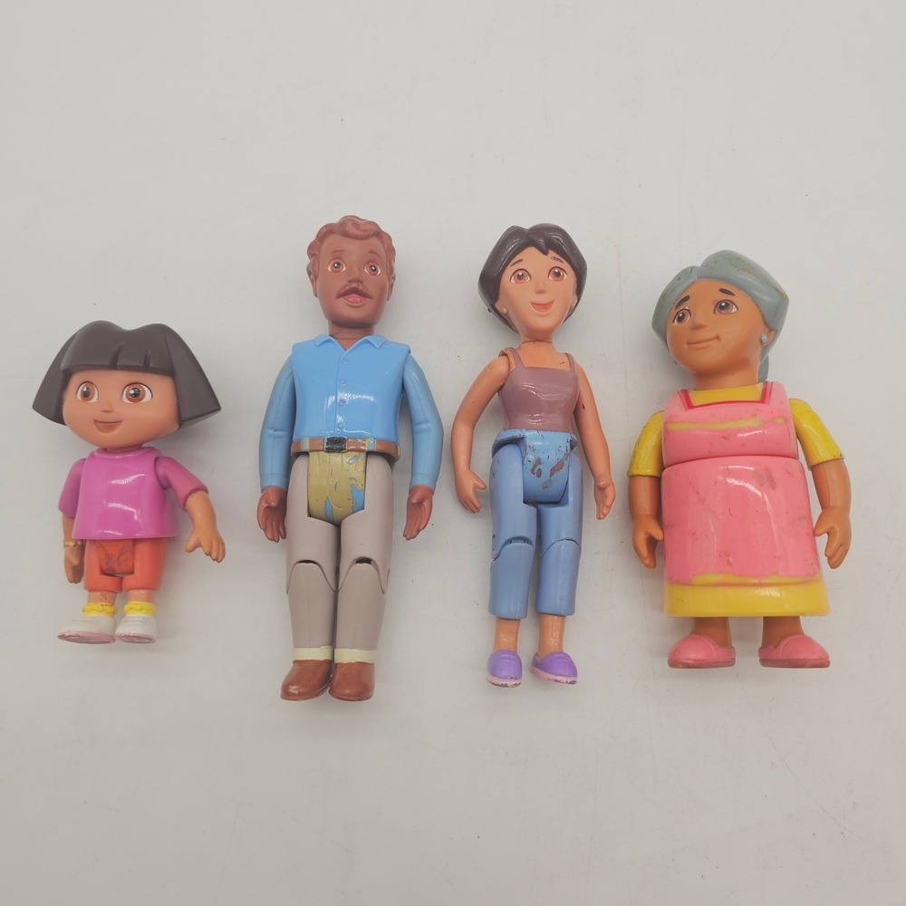 Dora The Explorer Family Action Figure Lot Of 4 Mattel Posable Figures Family